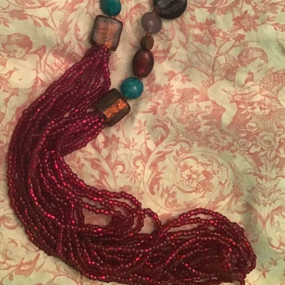 Beautiful Beaded and Stone Necklace